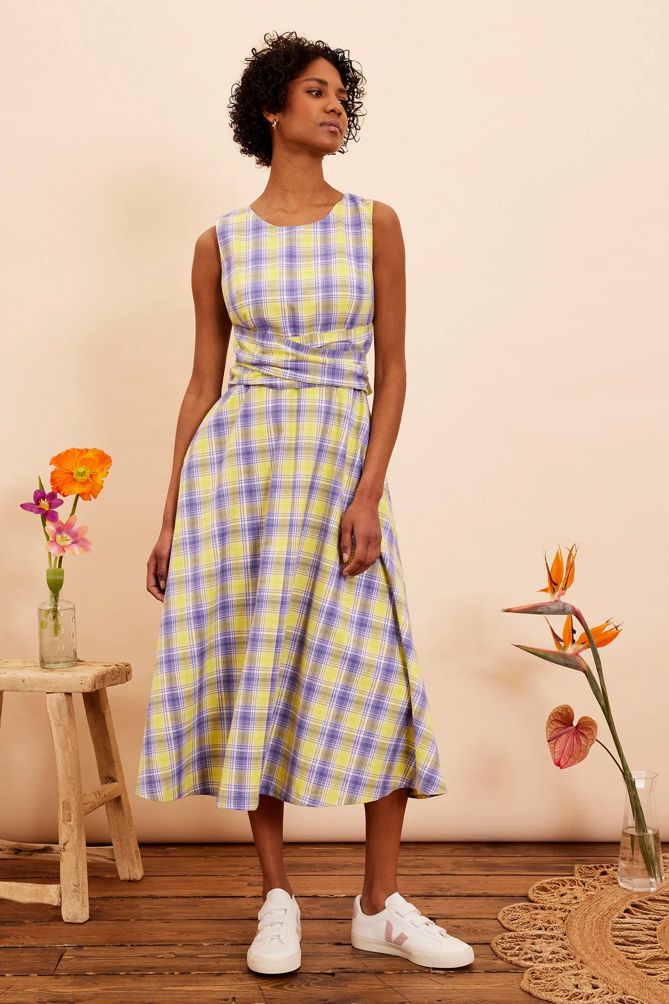 Roberta Lilac Sunshine Plaid Dress