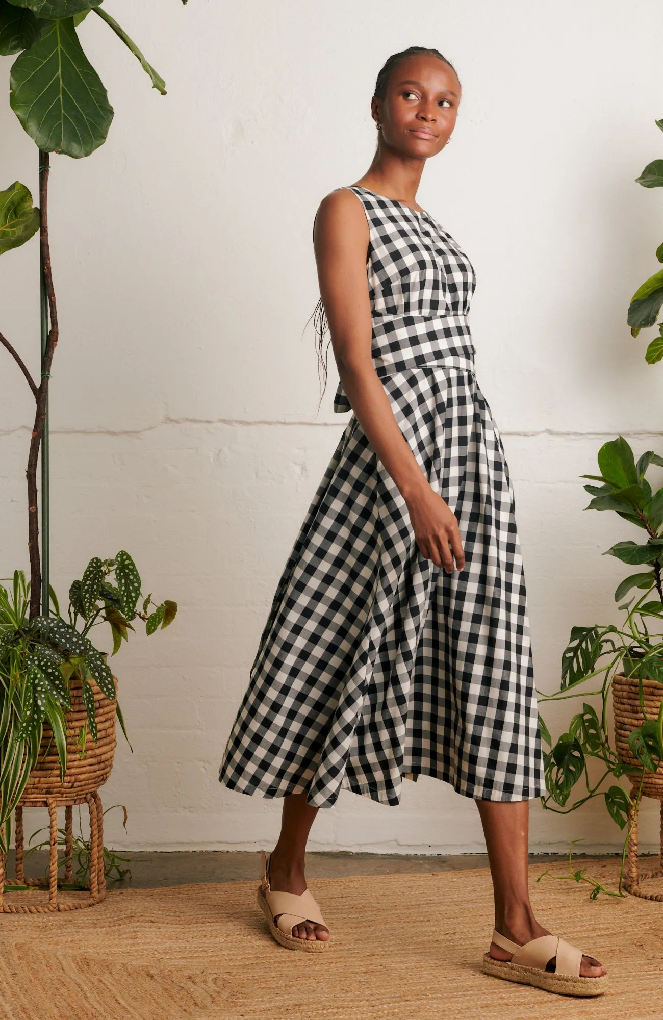 Roberta Monochrome Check Dress