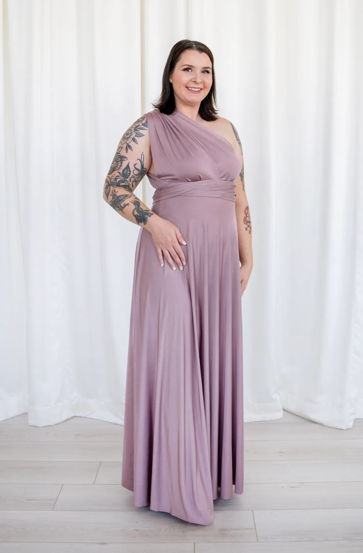 Sakura Maxi Mauve Taupe / One Size - Convertible Formal Floor Length Dresses