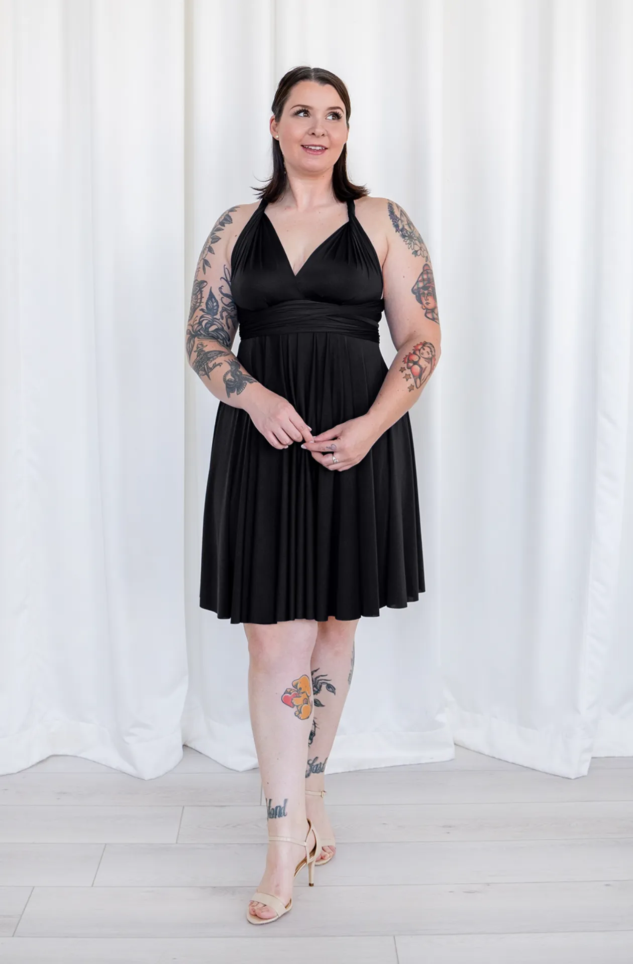 Sakura Midi Night Black / Plus Size - Convertible Semi-Formal Dresses