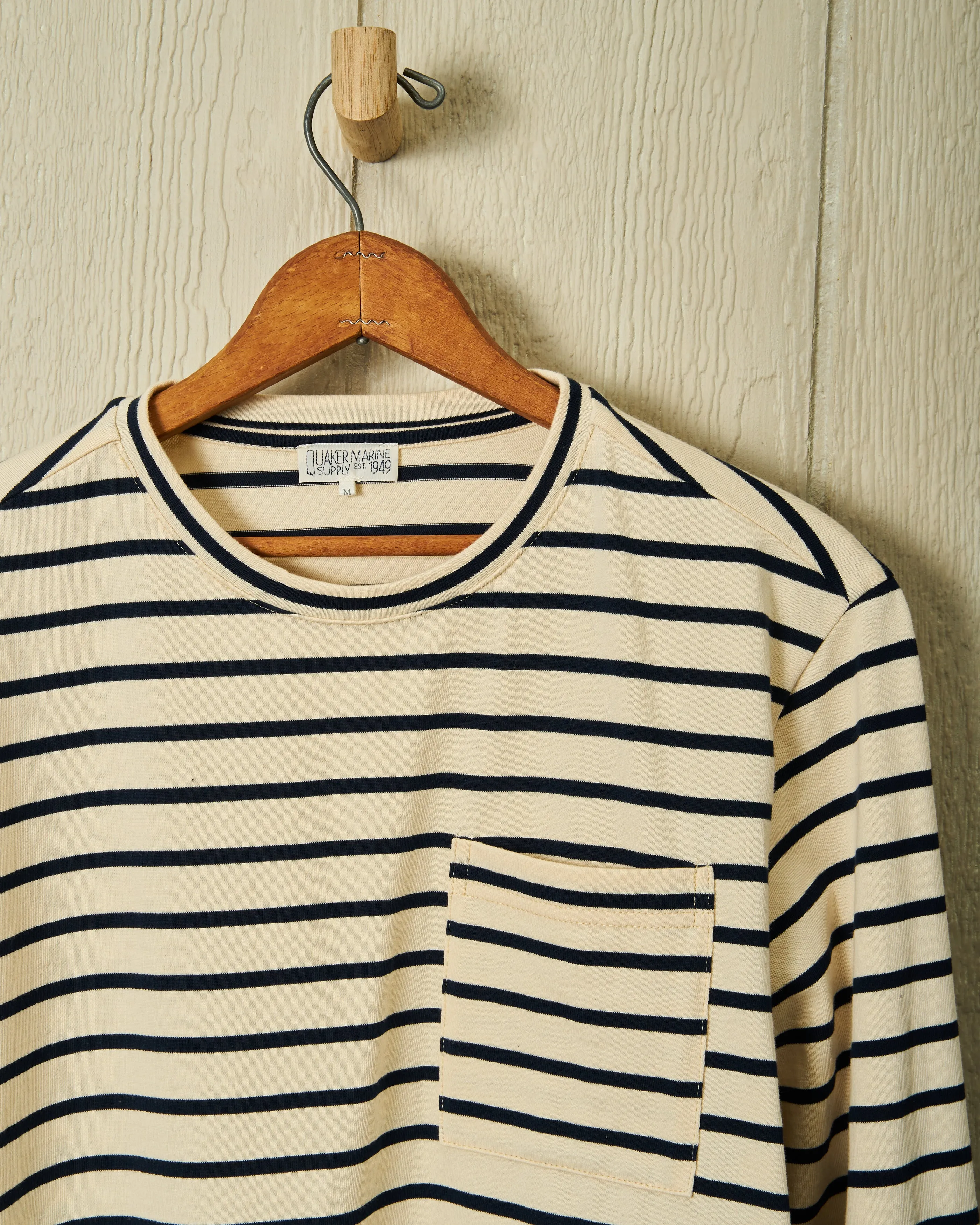 Seafarer Knit Shirt in Cream/Navy