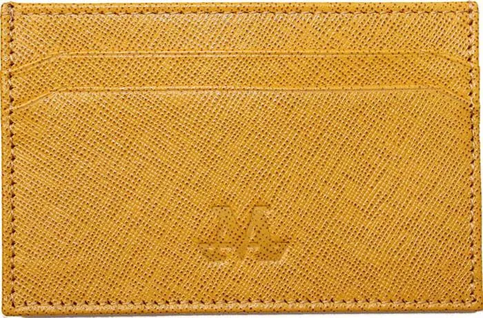 Small Mustard Yellow leather Card Holder