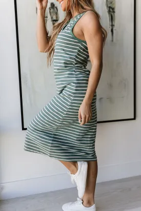 Striped Midi Dress - Sweet Mint